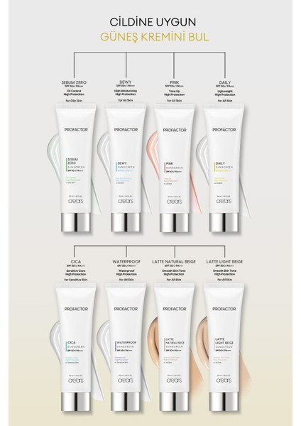 Günlük Kullanıma Uygun Hafif Dokulu Güneş Kremi Cre'ars Profactor Daily Sunscreen SPF50+/PA++++