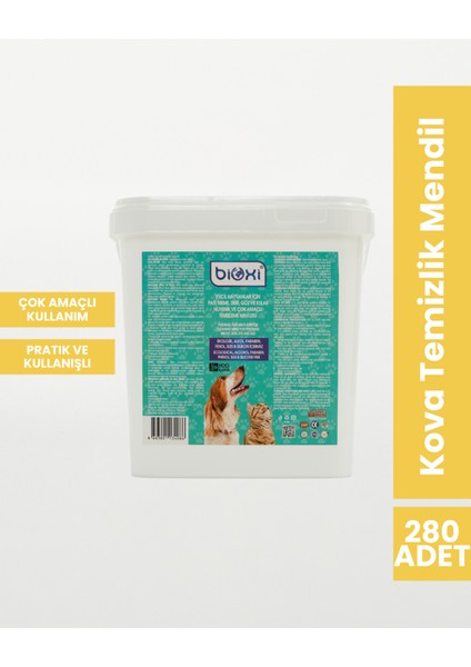 ® Evcil Hayvanlar Için Tüy ve Pati Hijyenik ve Çok Amaçlı Temizleme Kova Mendil