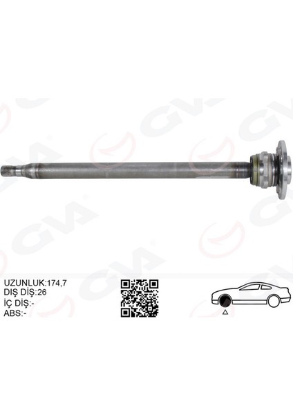 Aks Mili Arka Sol Ince Kisa 840MM Mercedes Sprinter B906 . Vw Crafter 30-35-50 Z:26-29 Poryali 10