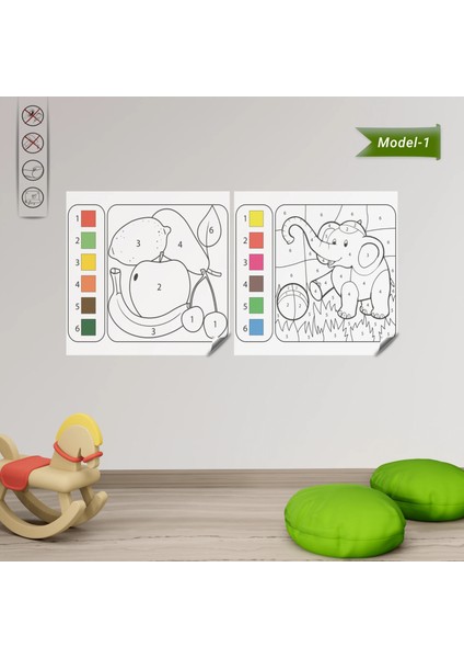 Statik Kağıt Numaralı Boyama Çalışması (Model- 1) 50 cm x 50 cm 10