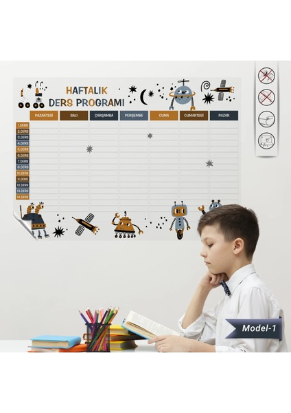 Statik Kağıt Haftalık Ders Programı (Model -1) 70 cm x 98 cm 10