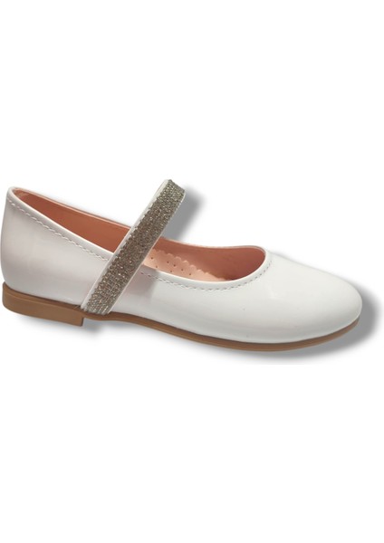 Rugan Deri Taşlı Lastik Bantlı Kız Çocuk Babet 31-36 modelleri