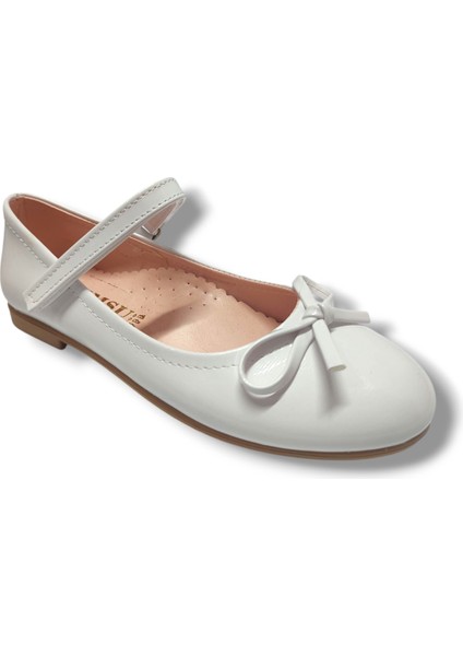 Rugan Deri Fiyonklu Çırt Bantlı Kız Çocuk Babet 26-30