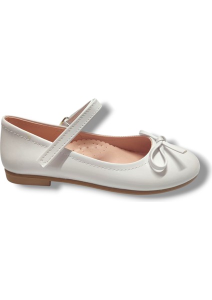 Rugan Deri Fiyonklu Çırt Bantlı Kız Çocuk Babet 26-30 modelleri