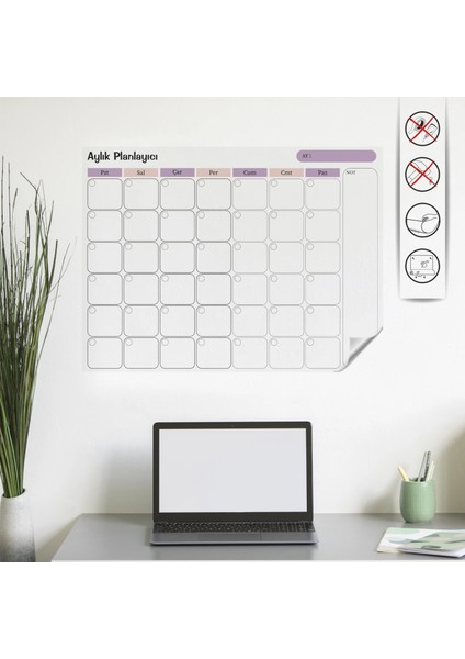 Statik Kağıt Aylık Planlayıcı (Model -4) 98 cm x 75 cm 10