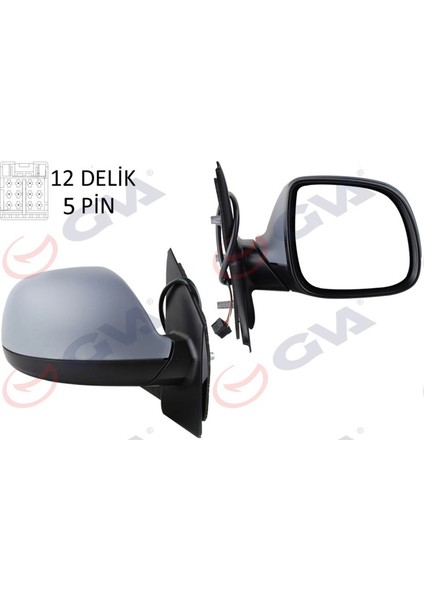 Diş Dikiz Aynasi Sağ Transporter T6 Caravelle 10 Elektrikli Isitmali Astarli Konveks 5 Fiş VM-6196EHPR 12