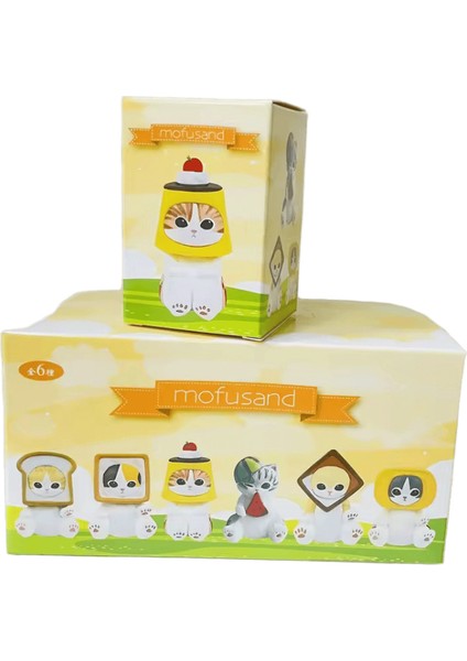 Mofusand Köpekbalığı Kedi Kör Kutu Tost Puding Ekmek Kedi Figürleri Oyuncak Figürler Oyuncak Süsler Bebekler Noel Si Rastgele (Yurt Dışından)