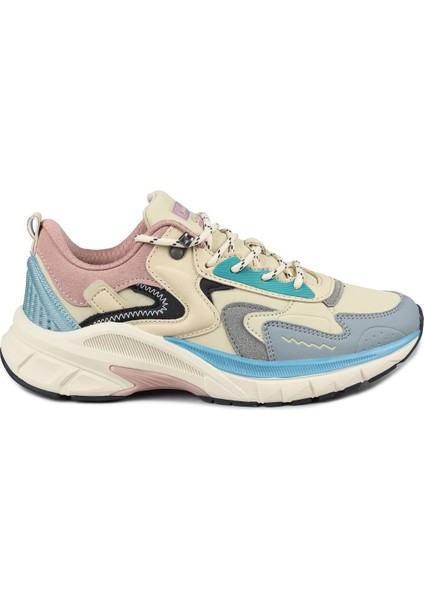30866 Bej - Gri Kadın Sneaker Günlük Spor Ayakkabı