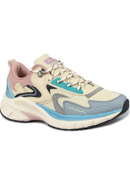 30866 Bej - Gri Kadın Sneaker Günlük Spor Ayakkabı