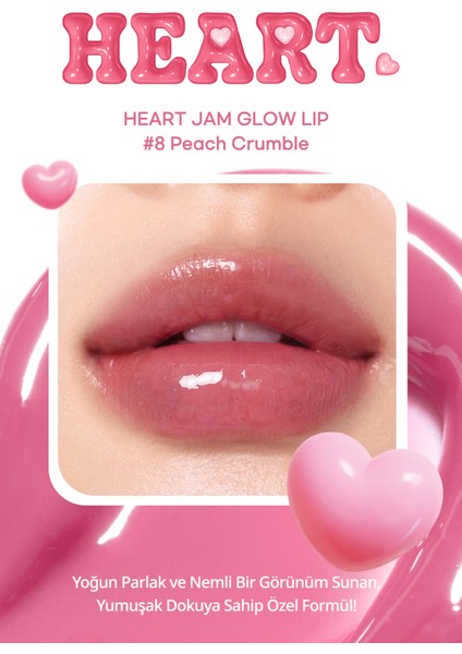 Yoğun Nemlendirici, Parlak Bitişli Balm PERIPERA Heart Jam Glow Lip (8 Peach Crumble)(Lucky Lottery) modelleri
