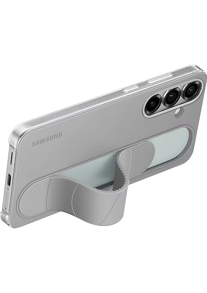 Samsung Galaxy S25+ Standlı Kordonlu Kılıf Gri