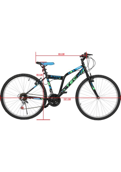 Tec Strong 24" Jant 21 Vites V-Fren Siyah-Mavi Dağ Bisikleti