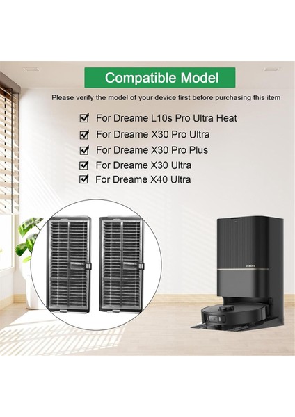 Dreame L10S Pro Ultra Heat / X40 Ultra / X30 Ultra / X30 Pro Plus / X30 Pro Ultra Robot Süpürge Için Hepa Filtre (Yurt Dışından) modelleri