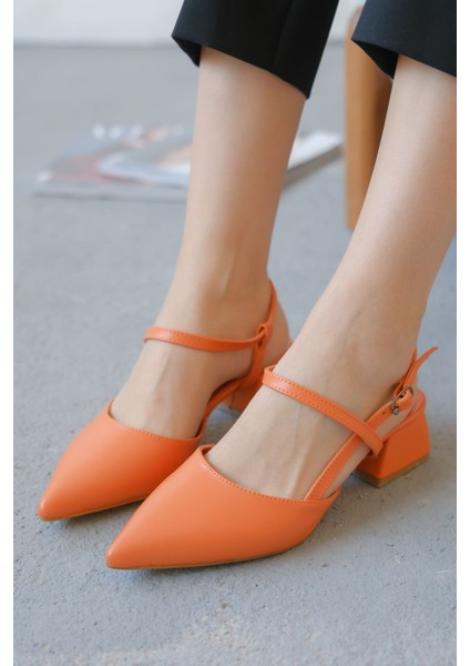 Kadın Franco Kısa Topuklu Ayakkabı - Turuncu fiyatları