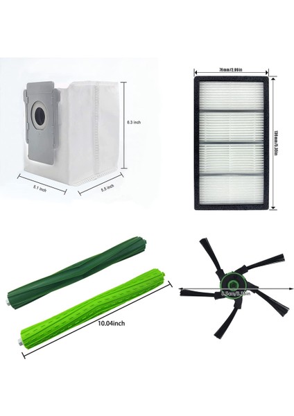 Yedek Ana Fırça Yan Fırça Hepa Filtre Irobot Roomba S9 S9 + S9 Artı Robotlu Süpürge Aksesuarları (Yurt Dışından)