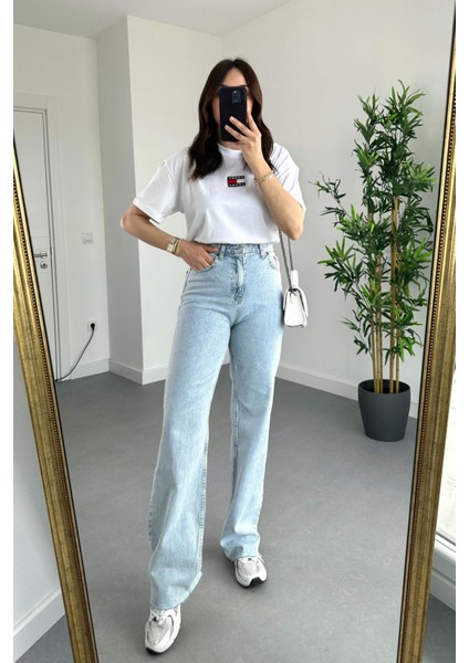 Premium Yüksek Bel Toparlayıcı Paçası Kesik Likralı Straight Jean modelleri