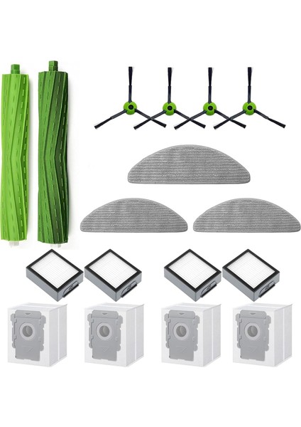 Irobot Combo J5+ I5+ Puls Sürümleri Için Elektrikli Süpürge Ana Yan Fırça Hepa Filtre Paspas Bezi Toz Torbaları Aksesuarlar (Yurt Dışından)