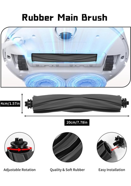 Dreame L10S ULTRA/L10 Ultra Robot Süpürge Ana Yan Fırça Hepa Filtre Paspas Bezi Yedek Yedek Parçalar (Yurt Dışından)