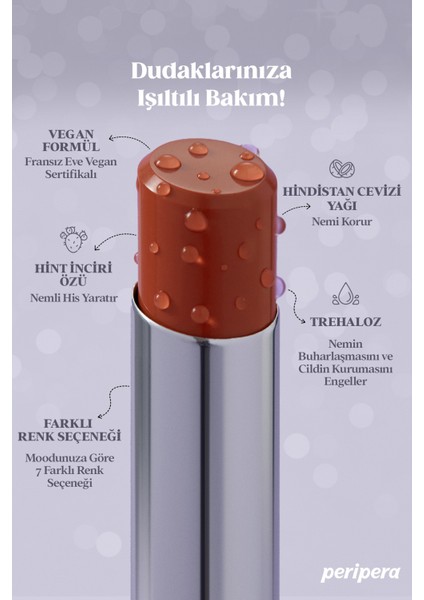 Yoğun Nemlendirme Sunan Vegan Dudak Balmı PERIPERA Ink Mood Glowy Balm (5 Nudie List) (Hip Gray)