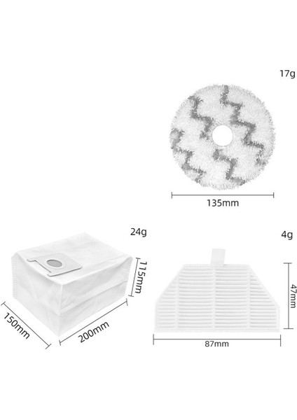 Xiaomi Roidmi Eva SDJ06RM Aksesuarları Yedek Parça Elektrikli Süpürge Yedek Kiti Yan Fırça Paspas Bezi (Yurt Dışından) indirimleri