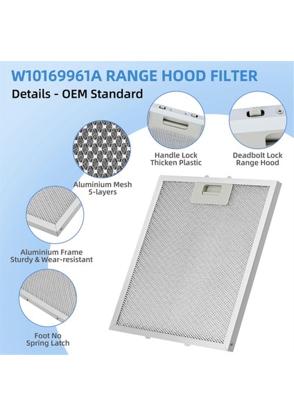 3 Adet W10169961A Whirlpool Kitchenaid Jenn Air Davlumbaz Davlumbaz Filtresi Alüminyum Havalandırma Filtresini Değiştirin 12X10.5 Inç (Yurt Dışından) fiyatları