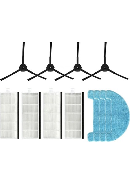 Kıtfort KT-590 Robot Süpürgeler Yan Fırça Hepa Filtre Paspas Bezleri Silme Bezi Yedek Parça Aksesuarları (Yurt Dışından)