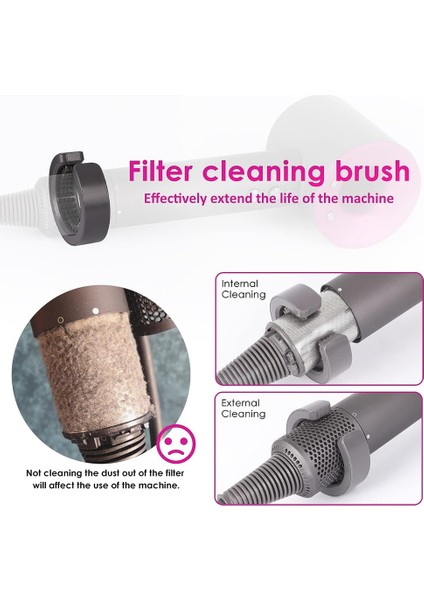 Dyson Saç Kurutma Makinesi HD01 HD03 HD08 Modelleri Için Saç Kurutma Makinesi Iç Filtre + Dış Filtre Kafesi, Filtre Temizleme Fırçalı A (Yurt Dışından) indirimleri