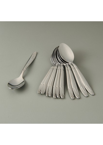 ımran Lizbon Model 12'li Çay Kaşığı - Gümüş - 11 cm