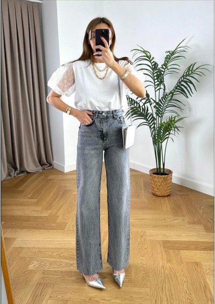 Premium Yüksek Bel Toparlayıcı Paçası Kesik Likralı Straight Jean modelleri