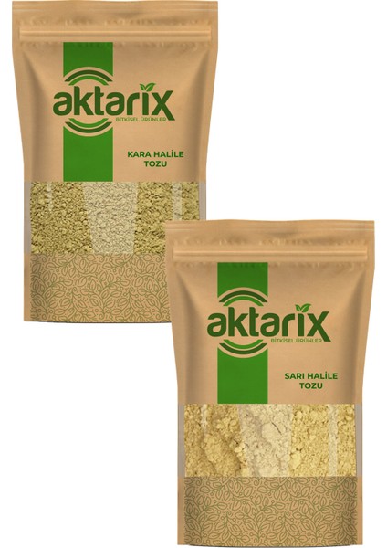 Toz Halile Seti 100 gr Toz Sarı Halile + 100 gr Toz Kara Halile / Yeni Öğütülmüş