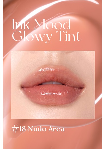 Kalıcı, Pigmentli, Parlak Bitişli Tint PERIPERA Ink Mood Glowy Tint 18 Nude Area (Honey K-Ookie)