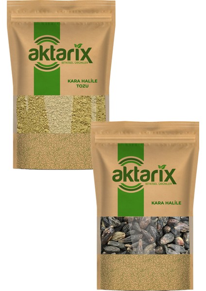 Kara Halile Seti 250 gr Tane Kara Halile + 250 gr Toz Kara Halile / Yeni Öğütülmüş