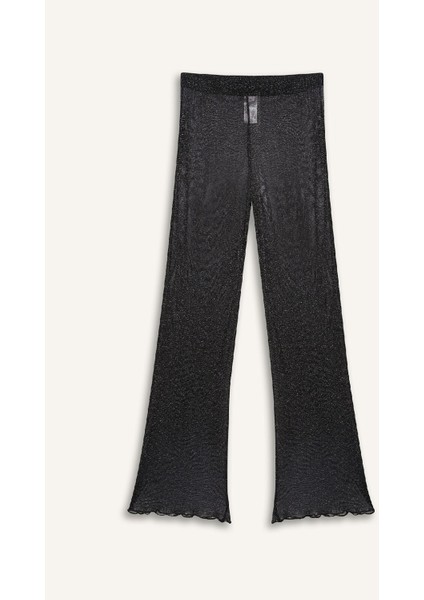 Regular Fit Parlak Kumaş Plaj Pantolonu-Fall in Love C5149AX24SM