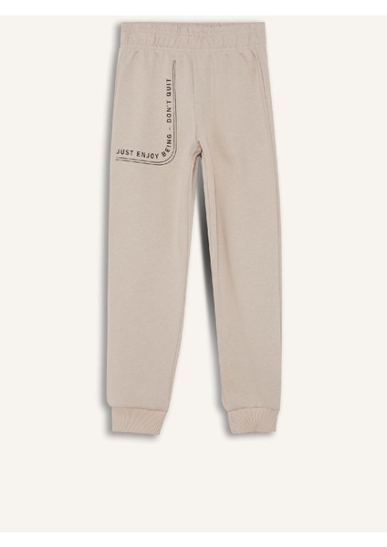 Kız Çocuk Baskılı Beli Paçası Lastikli Jogger Eşofman Altı D7012A824WN