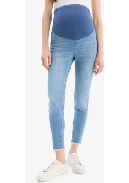 Skinny Fit Yüksek Bel Düz Paça Uzun Hamile Pantolon Z6878AZ24SP