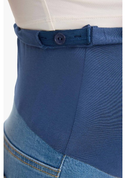 Skinny Fit Yüksek Bel Düz Paça Uzun Hamile Pantolon Z6878AZ24SP
