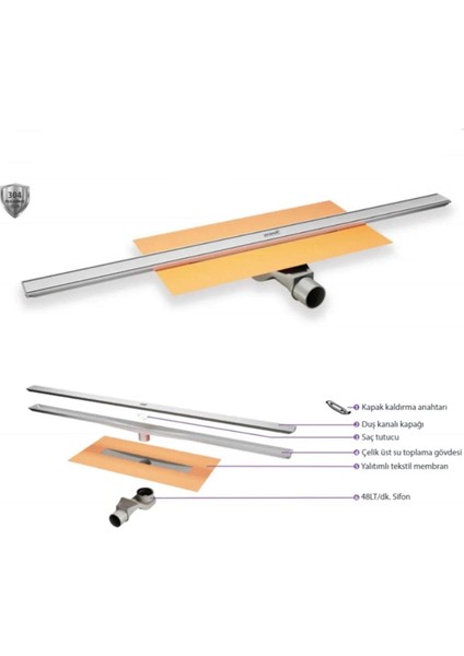 Virtuoso Duş Kanalı 60 cm Mat(48 Lt Yandan) 47H0032000000006