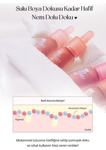 Uzun Süre Kalıcı ve Hafif Formüllü, Kadife Bitişli Tint PERIPERA Ink Airy Velvet (26 Apricot Peach)