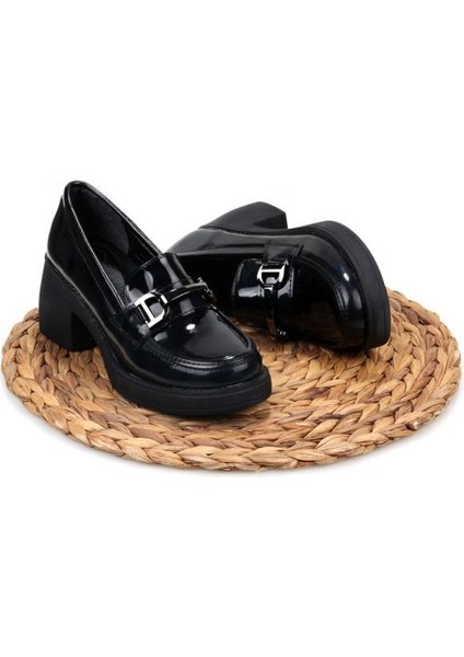 Papuçccity Fendii 03073 Kadın Günlük Topuklu Loafer Ayakkabı indirimleri