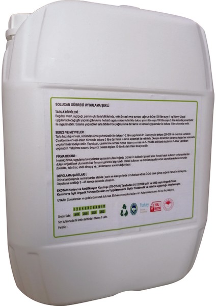 Sıvı Solucan Gübresi 20 Litre