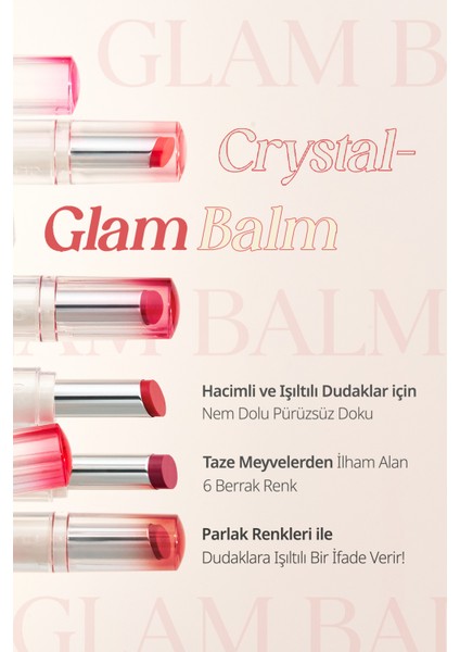 Yoğun Pigmentli ve Işıltılı Dudak Balmı CLIO Crystal Glam Balm (05 Honey Raspberry)