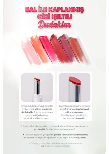 Yoğun Pigmentli ve Işıltılı Dudak Balmı CLIO Crystal Glam Balm (05 Honey Raspberry)