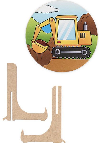 36 Parça, 42CM Çapında 3mm Ahşap Üstüne Iş Makinası Temalı Puzzle fiyatları