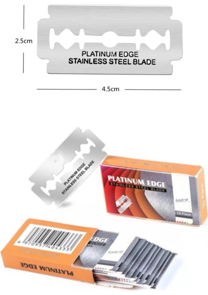 Shave S9 Full Metal Manuel Tıraş Makinesi + 10 Adet Platinum Yaprak Jilet