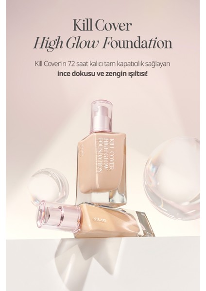 Kalıcı Kapatıcılık ve Yoğun Işıltı Sunan Fondöten Clio Kill Cover High-Glow Foundation (4 Ginger)