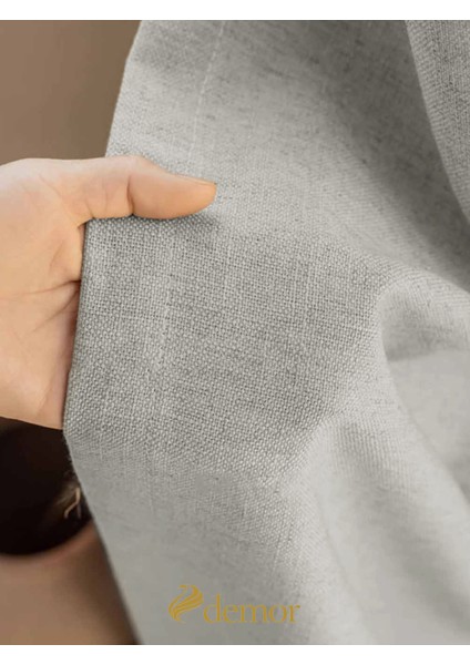 Sis Grisi Keten Dokulu Yüksek Kalite Fon Perde Ekstrafor Büzgülü modelleri