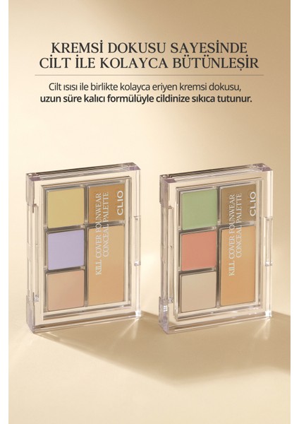 Kremsi Dokuya Sahip Concealer Paleti CLIO Kill Cover Founwear Conceal Palette (Pure Joy)