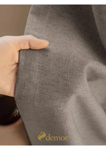 Gümüş Grisi Keten Dokulu Yüksek Kalite Fon Perde Ekstrafor Büzgülü modelleri