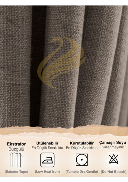 Gümüş Grisi Keten Dokulu Yüksek Kalite Fon Perde Ekstrafor Büzgülü fırsatları