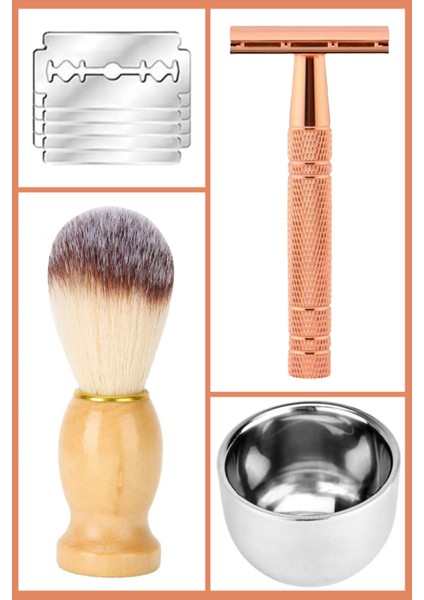 Shave S9 Full Metal Tıraş Makinesi + F7 Fırça + Kase + 10 Adet Platinum Yaprak Jilet